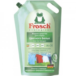 Огляд Гель для прання Frosch для кольорових тканин 2 л (4001499013416): характеристики, відгуки, ціни.