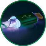 Огляд Дата кабель USB 2.0 AM to Lightning 1.0m ACH03-03LT GreenLED backlight Defender (87553): характеристики, відгуки, ціни.