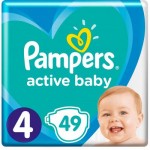 Огляд Підгузки Pampers Active Baby Maxi Розмір 4 (9-14 кг), 49 шт (8001090949851): характеристики, відгуки, ціни.