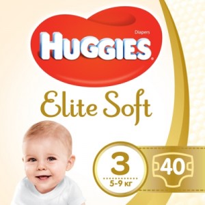 Підгузок Huggies Elite Soft 3 (5-9 кг ) Jumbo 40 шт (5029053572598_5029053547770)