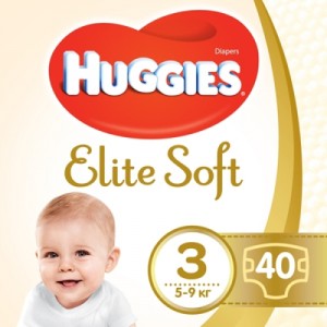 Огляд Підгузок Huggies Elite Soft 3 (5-9 кг ) Jumbo 40 шт (5029053572598_5029053547770): характеристики, відгуки, ціни.