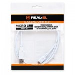 Огляд Дата кабель USB 2.0 AM to Micro 5P 0.6m Pro white REAL-EL (EL123500022): характеристики, відгуки, ціни.