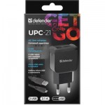 Огляд Зарядний пристрій Defender UPС-21 2xUSB,5V/2.1А кабель microUSB (83581): характеристики, відгуки, ціни.