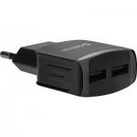 Огляд Зарядний пристрій Defender EPA-13 black, 2xUSB, 5V/2.1A, package (83840): характеристики, відгуки, ціни.