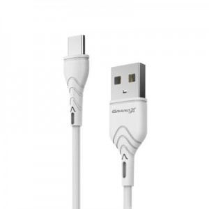 Дата кабель USB 2.0 AM to Type-C 1.0m White Grand-X (PC-03W)