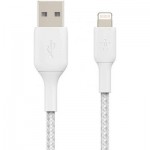 Огляд Дата кабель USB 2.0 AM to Lightning 2.0m BRAIDED white Belkin (CAA002BT2MWH): характеристики, відгуки, ціни.