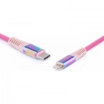 Огляд Дата кабель USB Type-C to Lightning 1.0m MFI Rainbow REAL-EL (EL123500054): характеристики, відгуки, ціни.