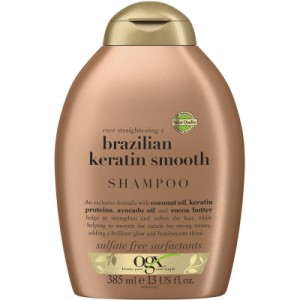 Огляд Шампунь OGX Brazilian Keratin Smooth для зміцнення волосся 385 мл (0022796976017): характеристики, відгуки, ціни.