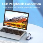 Огляд Концентратор Vention USB3.1 Type-C --> HDMI/USB 3.0x3/RJ45/PD 100W Hub 6-in-1 (TOHHB): характеристики, відгуки, ціни.