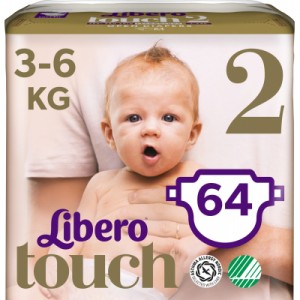 Огляд Підгузок Libero Touch 2 3-6 кг 64 шт. (7322541070742): характеристики, відгуки, ціни.