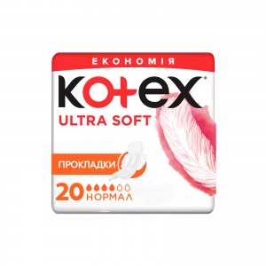 Огляд Гігієнічні прокладки Kotex Ultra Soft Normal 20 шт. (5029053542676): характеристики, відгуки, ціни.