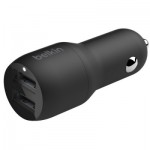 Огляд Зарядний пристрій Belkin Car Charger (24W) Dual USB-A, USB-A - USB-C, 1m, black (CCE001BT1MBK): характеристики, відгуки, ціни.