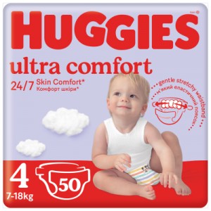 Підгузок Huggies Ultra Comfort 4 (7-18 кг) Jumbo для хлопчиків 50 шт (5029053567587)