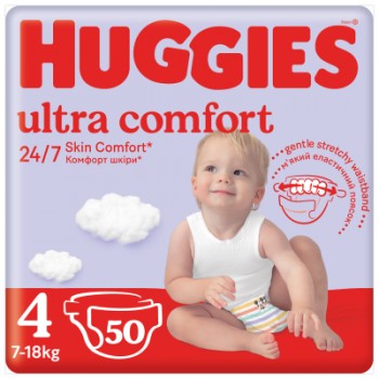 Підгузок Huggies Ultra Comfort 4 (7-18 кг) Jumbo для хлопчиків 50 шт (5029053567587)