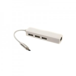 Огляд Концентратор USB 3.1 Type-C to 3 port USB 2.0 + Ethernet PowerPlant (CA910397): характеристики, відгуки, ціни.