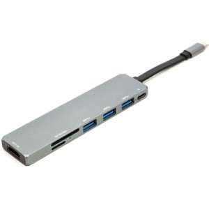 Огляд Концентратор USB 3.1 Type-C to USB Hub, HDMI, Card Reader (SD, micro SD) PowerPlant (CA912094): характеристики, відгуки, ціни.
