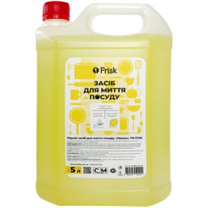Огляд Засіб для ручного миття посуду Frisk Лимон 5 л (4820197120246): характеристики, відгуки, ціни.
