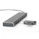 Огляд Концентратор Digitus USB 3.0 Hub, 7 Port (DA-70241-1): характеристики, відгуки, ціни.