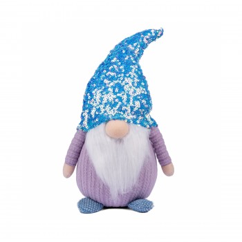 Новорічна фігурка Novogod`ko Гном Хлопчик, блакитна паєтка, 40 см (974637)