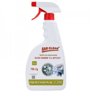 Огляд Спрей для чищення ванн San Clean Professional Line для видалення плісняви та бруду 750 г (4820003544211): характеристики, відгуки, ціни.