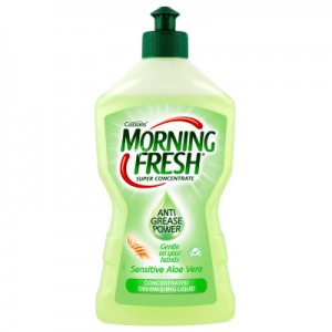 Огляд Засіб для ручного миття посуду Morning Fresh Sensitive Aloe Vera 450 мл (5900998022983): характеристики, відгуки, ціни.