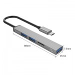 Огляд Концентратор Orico Type-C to USB3.0, 2xUSB2.0, TF (AH-12F-GY-BP) (CA913541): характеристики, відгуки, ціни.