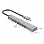 Огляд Концентратор Orico Type-C to USB3.0, 3xUSB2.0 (AH-13-GY-BP) (CA913534): характеристики, відгуки, ціни.