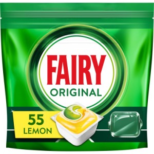 Огляд Таблетки для посудомийних машин Fairy Original All in One Lemon 55 шт. (8006540726914): характеристики, відгуки, ціни.