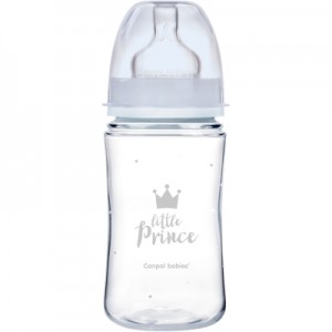 Огляд Пляшечка для годування Canpol babies Royal Baby з широким отвором 240 мл Синя (35/234_blu): характеристики, відгуки, ціни.