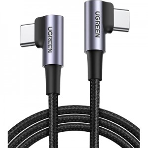 Дата кабель USB 2.0Type-C to Type-C 2.0m 3A 60W US323 90-degree Black Ugreen (70531)