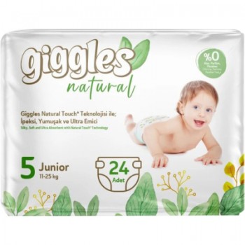 Підгузок Giggles Natural 5 Junior 11-25 кг 24 шт (8680131206414)