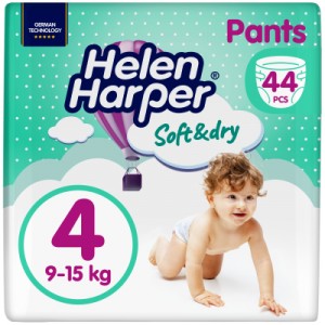 Огляд Підгузки Helen Harper Soft&Dry Maxi Розмір 4 (9-15 кг) 44 шт (5411416031703) (271440): характеристики, відгуки, ціни.