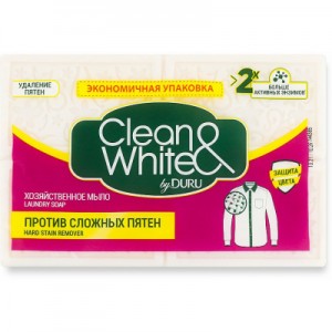 Огляд Мило для прання Duru Clean&White Господарське для видалення плям 120 г (8690506521905): характеристики, відгуки, ціни.
