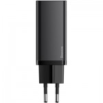 Огляд Зарядний пристрій Baseus 2xUSB 65W GaN (USB-C+USB-A) black (CCGAN2L-B01): характеристики, відгуки, ціни.