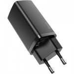 Огляд Зарядний пристрій Baseus 2xUSB 65W GaN (USB-C+USB-A) black (CCGAN2L-B01): характеристики, відгуки, ціни.