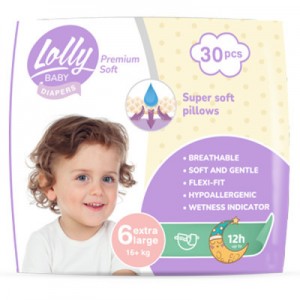 Підгузки Lolly Premium Soft 6 (16+ кг) 30 шт (4820174981068)