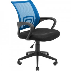 Офісне крісло Richman Спайдер Ю Пластик Піастра Сітка чорна + синя (ADD0003024)