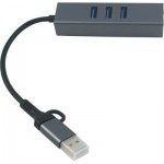 Огляд Концентратор USB 3.0 Type-C/Type-A to RJ45 Gigabit Lan, 3*USB 3.0, cable 13 cm Dynamode (DM-AD-GLAN-U3): характеристики, відгуки, ціни.