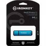 Огляд USB флеш накопичувач Kingston 64GB IronKey Vault Privacy 50 Blue USB 3.2 (IKVP50/64GB): характеристики, відгуки, ціни.