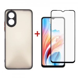 Чохол до мобільного телефона Dengos Kit for OPPO A38 case + glass (Black) (DG-KM-05)