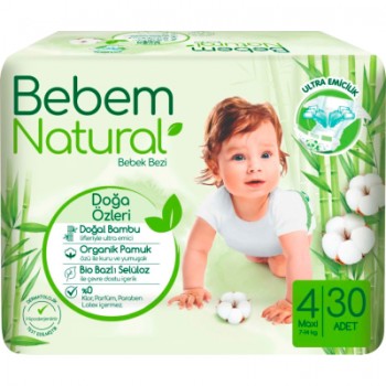 Підгузки Bebem Natural 4 maxi 7-14 кг 30 шт (8690536806027)