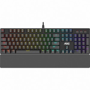 Огляд Клавіатура AOC GK500 RGB Outemu Red USB Black (GK500DR2R): характеристики, відгуки, ціни.