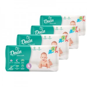 Підгузки Dada Extra Soft Розмір 4 MAXI (7-18 кг) 4 упаковки по 46 шт (184 шт) (4820174989552)