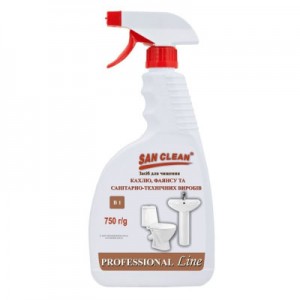 Спрей для чищення ванн San Clean Prof Line для чищення кахлю та фаянсу 750 г (4820003544143)