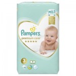 Огляд Підгузок Pampers Premium Care Midi Розмір 3 (6-10кг), 60 (4015400274780): характеристики, відгуки, ціни.