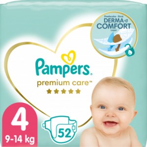 Підгузок Pampers Premium Care Maxi Розмір 4 (9-14 кг) 52 (4015400278818)