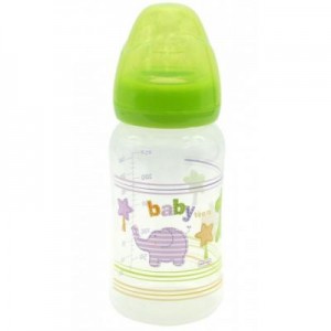 Пляшечка для годування Baby Team з широким горлом 6+, 250 мл (1002_зеленый)