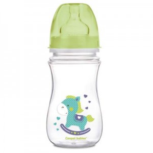 Огляд Пляшечка для годування Canpol babies антиколькова EasyStart - Toys з широким отвором 240 мл (35/221_gre): характеристики, відгуки, ціни.