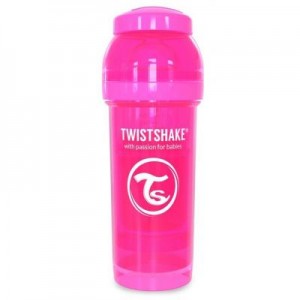 Огляд Пляшечка для годування Twistshake антиколькова 260 мл, рожева (24852): характеристики, відгуки, ціни.
