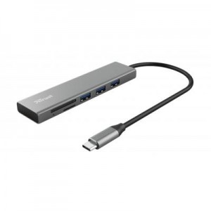 Огляд Концентратор Trust HALYX FAST 3USB+CARD READER USB-C ALUMINIUM (24191_TRUST): характеристики, відгуки, ціни.